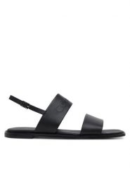 Calvin Klein Sandały Flat Sandal - He HW0HW02377 Czarny. Czarne sandały damskie CALVIN KLEIN, bez wzorów, ze skóry, bez obcasa, na płaskiej podeszwie. Za 289.99 zł.
