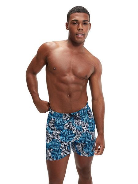 Speedo Szorty kąpielowe "Eco Print" w kolorze granatowo-błękitno-białym rozmiar: XXL. Białe szorty sportowe męskie Speedo, xxl, z materiału, outdoorowe. Za 164.95 zł.