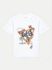 Guess T-Shirt N5GI05 K8HM4 Biały Regular Fit. Białe t-shirty chłopięce Guess, z aplikacjami, z bawełny, bez ramiączek. Za 59.99 zł.