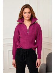 Plume Sweter "Olef" w kolorze różowym rozmiar: M. Różowe golfy damskie Plume, m, bez wzorów, ze splotem, bez ramiączek. Za 145.60 zł.
