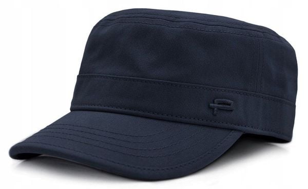 Męska Czapka, Wiosenno-Letnia - Patrolówka - Pako Jeans - Granatowa. Niebieskie czapki męskie Pako Jeans, na lato, bez wzorów, z bawełny. Za 75.00 zł.