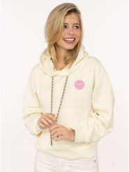 Zwillingsherz Bluza "Good Vibes Only Patch" w kolorze kremowym rozmiar: S/M. Brązowe bluzy z kapturem damskie Zwillingsherz, m. Za 170.87 zł.