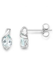 Diamant Exquis Złote kolczyki-wkrętki z akwamarynami rozmiar: onesize. Szare kolczyki damskie Diamant Exquis, z akwamarynem, złote. Za 761.99 zł.