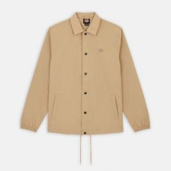 Kurtka Dickies Coach Oakport khaki. Zielone kurtki męskie Dickies, bez wzorów, bez kaptura. Za 317.25 zł.