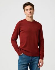 MESKI SWETER WRANGLER KNIT SWEATER FIRED BRICK 112371537. Swetry męskie Wrangler, xl, bez wzorów, bez kołnierzyka. Za 169.99 zł.