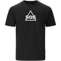 Sos T-shirt Kvitfjell M SS Tee V2 z bawełny organicznej z elastanem – 1001A. Czarne t-shirty męskie SOS, m, bez wzorów, z bawełny, bez kołnierzyka. Za 145.00 zł.