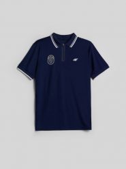 4F Koszulka polo tenisowa męska - granatowa XL. Niebieskie koszulki polo męskie 4f, l, bez wzorów, bez ramiączek. Za 139.99 zł.