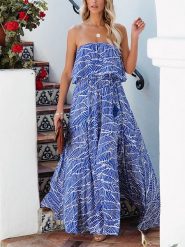 LA Angels Sukienka w kolorze niebiesko-kremowym rozmiar: L. Niebieskie sukienki damskie LA Angels, na imprezę, l, bez wzorów, bez kołnierzyka, bez ramiączek, maxi. Za 181.95 zł.