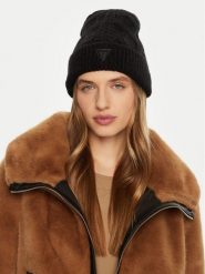 Guess Czapka AW5210 POL01 Czarny. Czarne czapki zimowe damskie Guess, z materiału. Za 169.99 zł.
