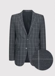 PAKO LORENTE – Casualowa szara marynarka w jasną kratę. Szare marynarki męskie Pako Lorente, bez wzorów. Za 399.99 zł.