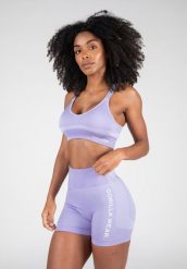 Selah Bezszwowe Biustonosz sportowy ilac. Fioletowe biustonosze sportowe damskie GORILLA WEAR, bez wzorów, z elastanu. Za 178.00 zł.