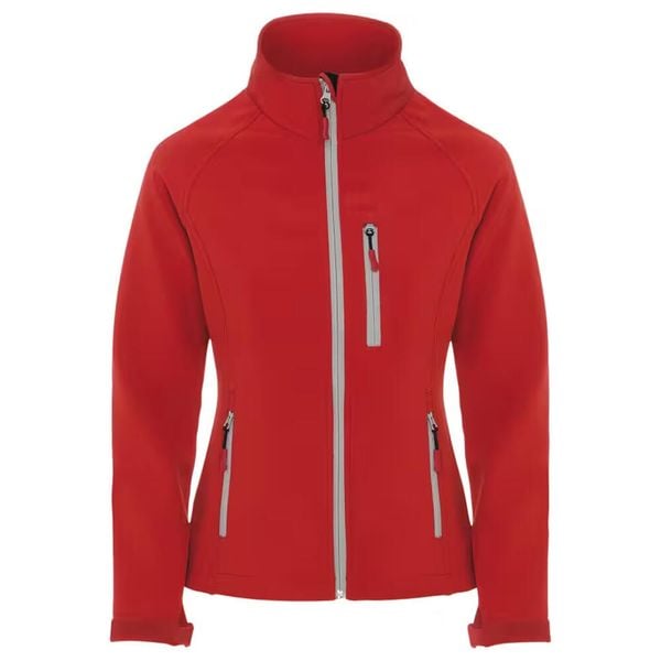Kurtka Damska Antartida Soft Shell. Czerwone kurtki damskie ROLY, m, bez wzorów, bez kaptura. Za 122.99 zł.
