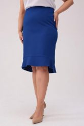 Elegancka ołówkowa spódnica Amelia w szafirowym kolorze PLUS SIZE XXL OVERSIZE WIOSNA. Niebieskie spódniczki damskie Moda Size Plus Iwanek, na wiosnę, plus size, bez wzorów, z elastanu, eleganckie, z obniżonym stanem, plus size, mini, asymetryczne. Za 219.90 zł.