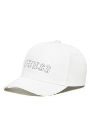 Guess Czapka z daszkiem J5RZ40 WO08O Biały. Białe czapki dziecięce Guess, z aplikacjami, z bawełny. Za 79.99 zł.