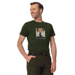 T-shirt myśliwski męski Tagart FNT Deerant Green z nadrukiem. Zielone t-shirty męskie tagart, m, bez wzorów, bez kołnierzyka. Za 99.00 zł.