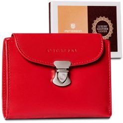 Portfel skórzany Peterson [D] PTN RD-26-GCL RED czerwony. Czerwone portfele damskie Peterson, bez wzorów. Za 67.99 zł.