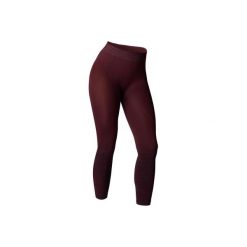 Legginsy bezszwowe 7/8 do jogi. Czerwone legginsy damskie DOMYOS, l, bez wzorów, z elastanu. Za 64.99 zł.