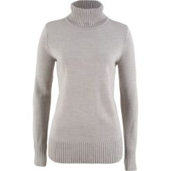 Sweter basic z golfem. Czarne golfy damskie bonprix, bez wzorów, bez ramiączek. Za 64.99 zł.