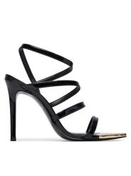Just Cavalli Sandały 80RA3S55 ZSE31 Czarny. Czarne sandały damskie Just Cavalli, bez wzorów, ze skóry, bez obcasa, na szpilce. Za 896.99 zł.