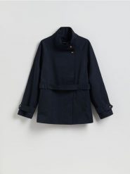 Kurtka z lyocellem - granatowy. Niebieskie kurtki damskie Reserved, l, bez wzorów, z bawełny, bez kaptura. Za 259.99 zł.