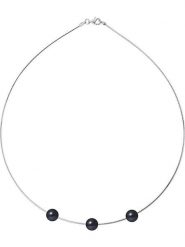 Mitzuko Srebrny naszyjnik z perłami w kolorze granatowym - dł. 42 cm rozmiar: onesize. Niebieskie naszyjniki damskie Mitzuko, srebrne. Za 347.99 zł.