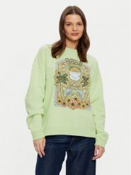 Roxy Bluza Lineup ERJFT04864 Zielony Relaxed Fit. Zielone bluzy bez kaptura damskie Roxy, m, z bawełny. Za 149.99 zł.