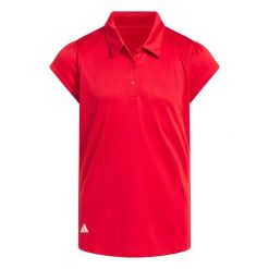 Koszulka Polo Z Krótkim Rękawem Dla Dziewcząt. Czerwone koszulki dziewczęce Adidas, bez wzorów, bez ramiączek. Za 119.00 zł.