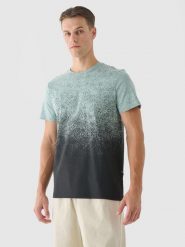 4F T-shirt regular z nadrukiem męski - turkusowy XXL. Niebieskie t-shirty męskie 4f, m, bez wzorów, z bawełny, bez kołnierzyka. Za 69.99 zł.