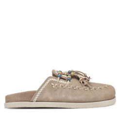 Klapki Bronx. Brązowe klapki damskie Bronx, bez wzorów, bez obcasa. Za 349.99 zł.