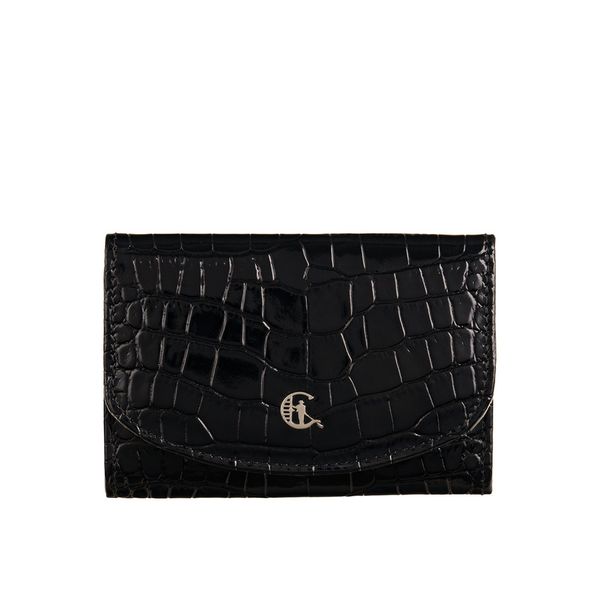 Portfel damski czarny skórzany Canaletto – wzór krokodyla, styl i ochrona RFID PD1201cs76. Czarne portfele damskie bez wzorów. Za 160.55 zł.