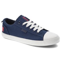 Granatowe Trampki Big Star Damskie Wygodne Półbuty. Niebieskie półbuty damskie Big Star, bez wzorów, z gumy, eleganckie, bez obcasa. Za 79.99 zł.