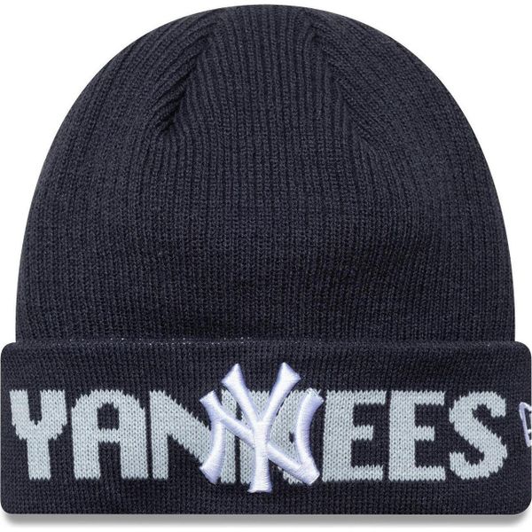 Czapka Beanie New Era Wordmark NYY Navy. Niebieskie czapki męskie New Era, bez wzorów, sportowe. Za 148.01 zł.