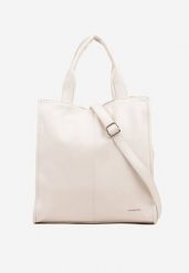 Beżowa Duża Torebka Shopper Tote z Regulowanym Paskiem Sorielleza. Brązowe shopper bag damskie Renee, bez wzorów, z jeansu, na ramię, duże, bez dodatków. Za 149.99 zł.