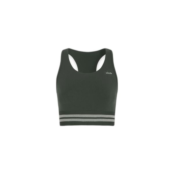 Biustonosz dla kobiet Circle Sportswear Keep The Flow Stripes. Zielone biustonosze sportowe damskie CIRCLE SPORTSWEAR, bez wzorów, z materiału. Za 344.00 zł.