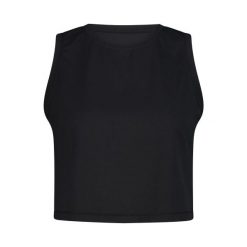 Damski crop top CMP Sara. Czarne topy damskie CMP, bez wzorów, bez kołnierzyka. Za 212.50 zł.