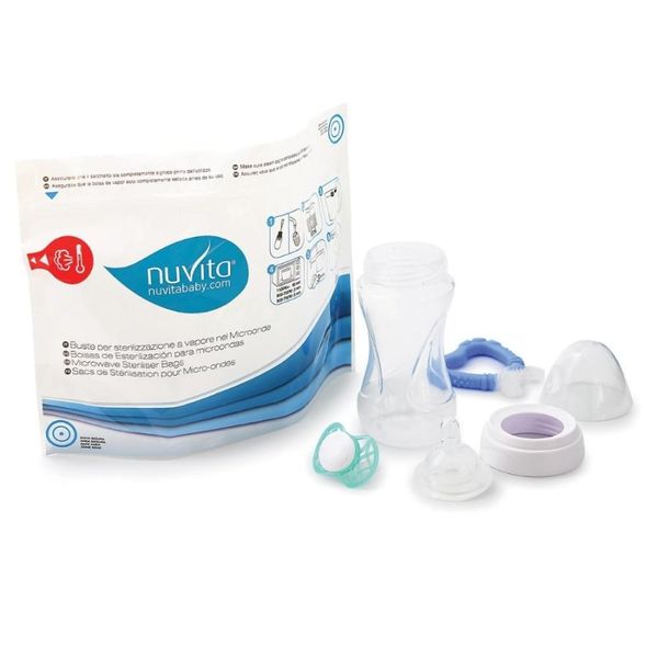 Nuvita, Torba do sterylizacji akcesoriów niemowlęcych w mikrofalówce, 5 szt. Torebki dziecięce Anteprima Brands International Ltd. Za 65.54 zł.