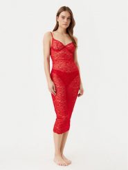 Guess Koszula nocna O5RK00 KBGT0 Czerwony Regular Fit. Czerwone koszule nocne damskie Guess, z aplikacjami, z syntetyku. Za 209.99 zł.