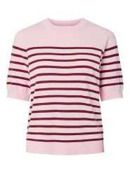 YAS Sweter w kolorze jasnoróżowo-bordowym rozmiar: XS. Różowe swetry klasyczne damskie YAS, xs, bez kołnierzyka. Za 79.40 zł.