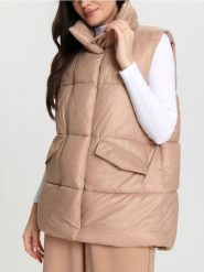 Kamizelka pikowana - kremowy. Białe kamizelki damskie Sinsay, l. W wyprzedaży za 29.99 zł.