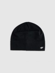 4F Wełniana czapka beanie w kolorze czarnym rozmiar: S/M. Czarne czapki zimowe damskie 4f, ze skóry. Za 65.85 zł.