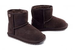 Emu Australia K10103 Wallaby Mini chocolate, śniegowce dziecięce. Brązowe śniegowce dziewczęce Emu Australia, ze skóry. Za 331.42 zł.