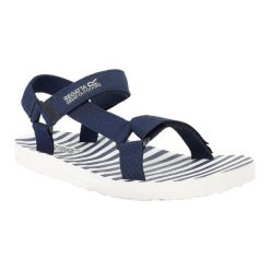 Sandały Damskie Paski Lady Vendeavour. Niebieskie sandały damskie Regatta, bez wzorów, z materiału, bez obcasa, na obcasie. Za 121.99 zł.