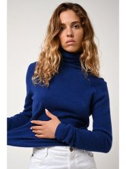 AUTHENTIC CASHMERE Kaszmirowy golf "Bise" w kolorze granatowym rozmiar: S. Niebieskie golfy damskie AUTHENTIC CASHMERE, s, bez wzorów, z kaszmiru, bez ramiączek. Za 339.37 zł.