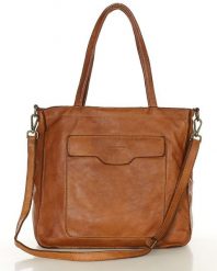 Torba shopper brązowa camel z kieszeniami skóra naturalna – MARCO MAZZINI. Brązowe shopper bag damskie bez wzorów, ze skóry, bez dodatków. Za 580.99 zł.