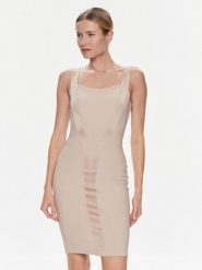 Marciano Guess Sukienka koktajlowa Karen 4RGK13 6869Z Beżowy Bodycon Fit. Brązowe sukienki damskie Marciano Guess, z aplikacjami, z syntetyku, wizytowe, bez kołnierzyka, bez ramiączek, bodycon. Za 519.99 zł.