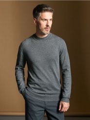 Sweter z półgolfem - szary. Szare swetry męskie Sinsay, l, bez wzorów, z dzianiny, bez kołnierzyka. W wyprzedaży za 24.99 zł.