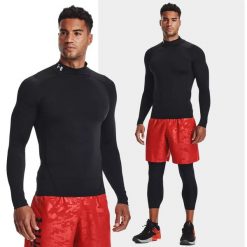 Koszulka termoaktywna męska Under Armour HeatGear długi rękaw. Czarne bielizna termoaktywna męska Under Armour, m, bez wzorów. Za 139.99 zł.