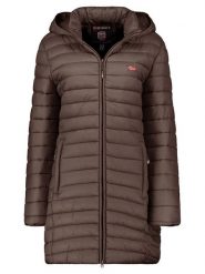 Geographical Norway Płaszcz pikowany "Atika" w kolorze brązowym rozmiar: XL. Brązowe płaszcze damskie Geographical Norway, xl, bez wzorów. Za 162.49 zł.