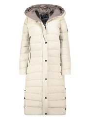 Geographical Norway Płaszcz pikowany w kolorze kremowym rozmiar: S. Brązowe płaszcze damskie Geographical Norway, s, bez wzorów. Za 237.17 zł.