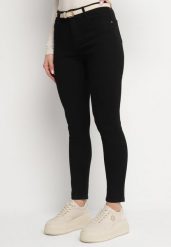 Czarne Jeansy z Bawełny o Kroju Slim Felestra. Czarne jeansy damskie Born2be. Za 79.99 zł.